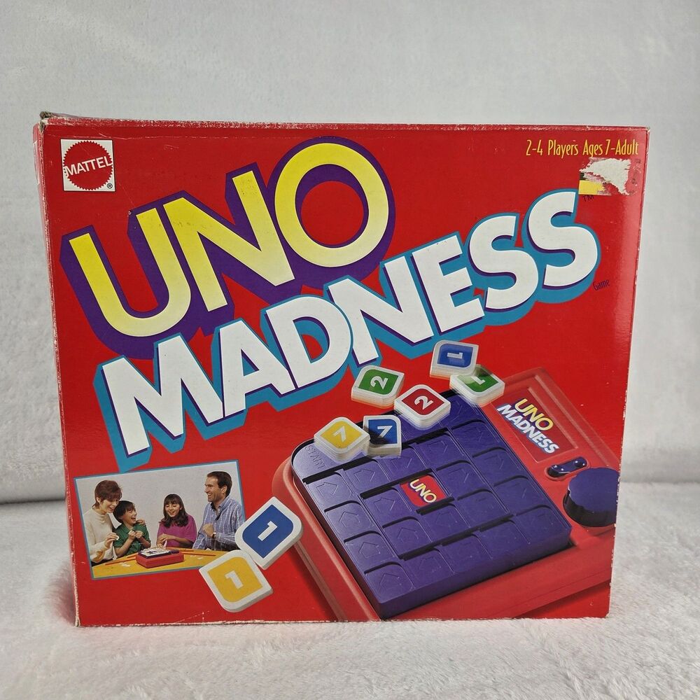 Vintage 1995 Uno Madness Mechanical Board Game Complete Tested